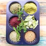 Various organic certified herbs, spices, medicinal and aromatic plants and fatty seeds